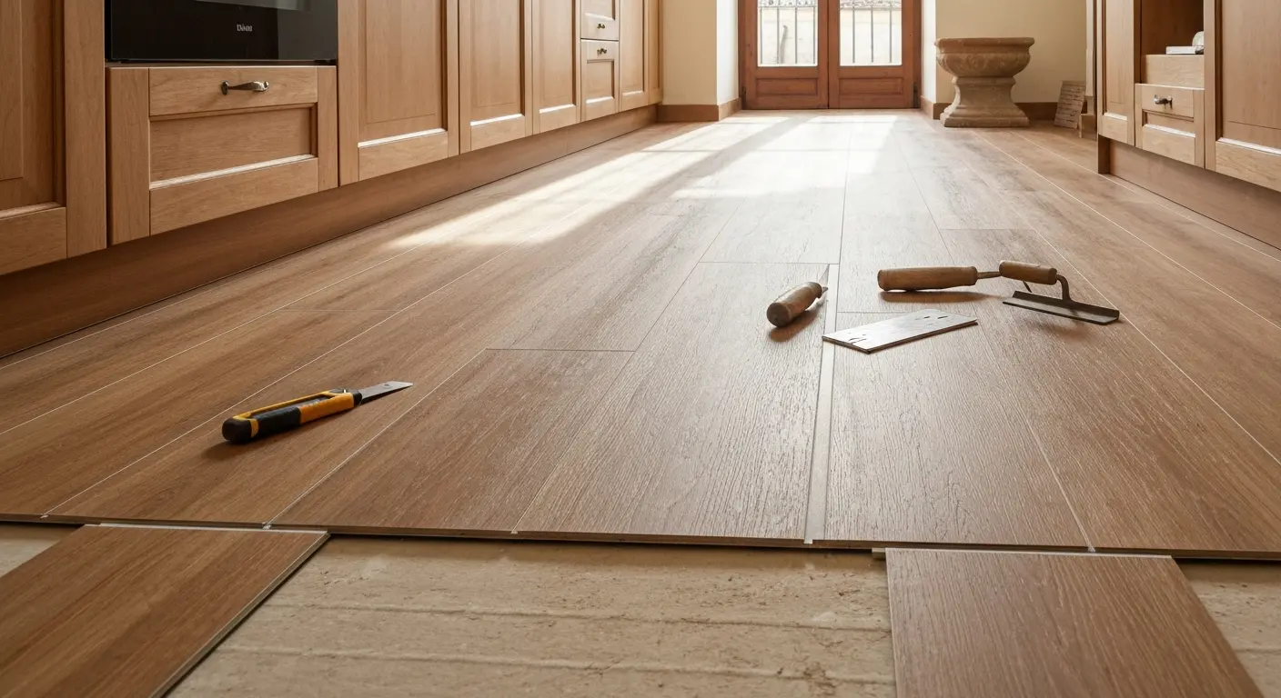 Kitchen flooring installation