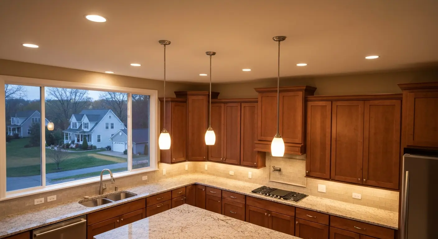 Kitchen lighting installation