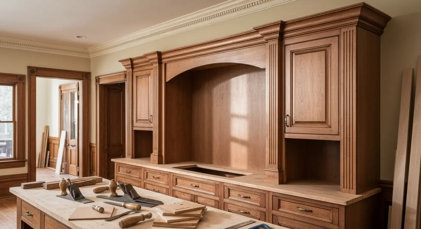 Custom kitchen cabinet installation