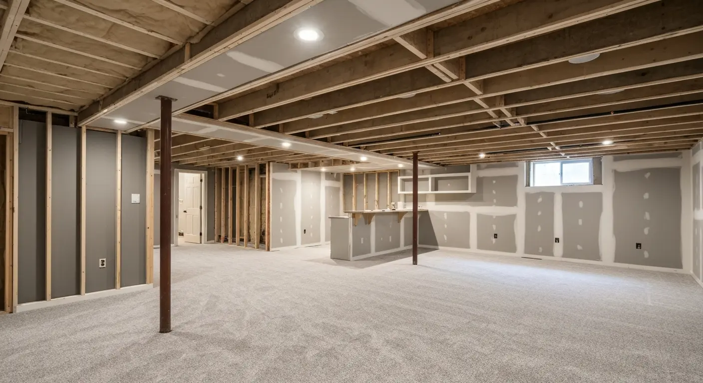 Finished basement remodel in Hyde Park