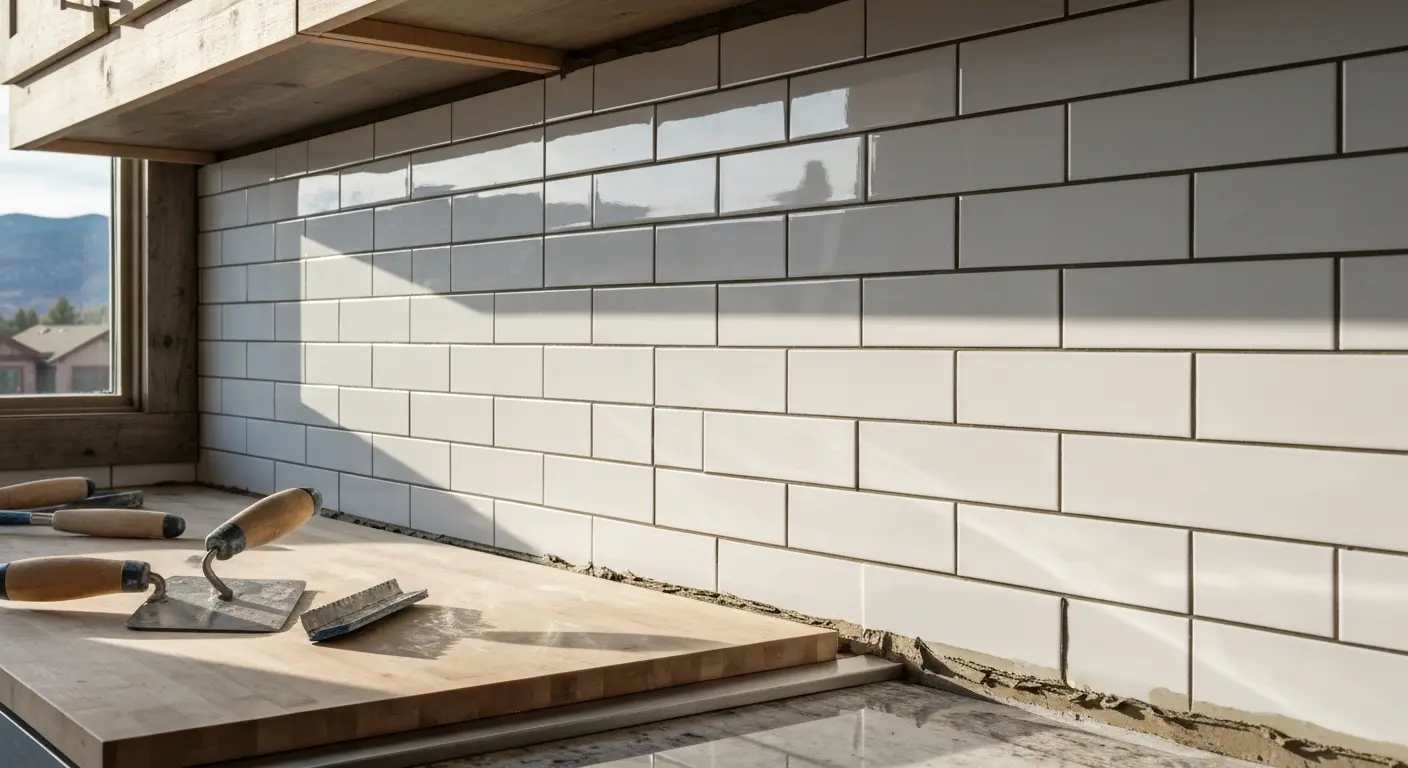 Kitchen backsplash tile installation