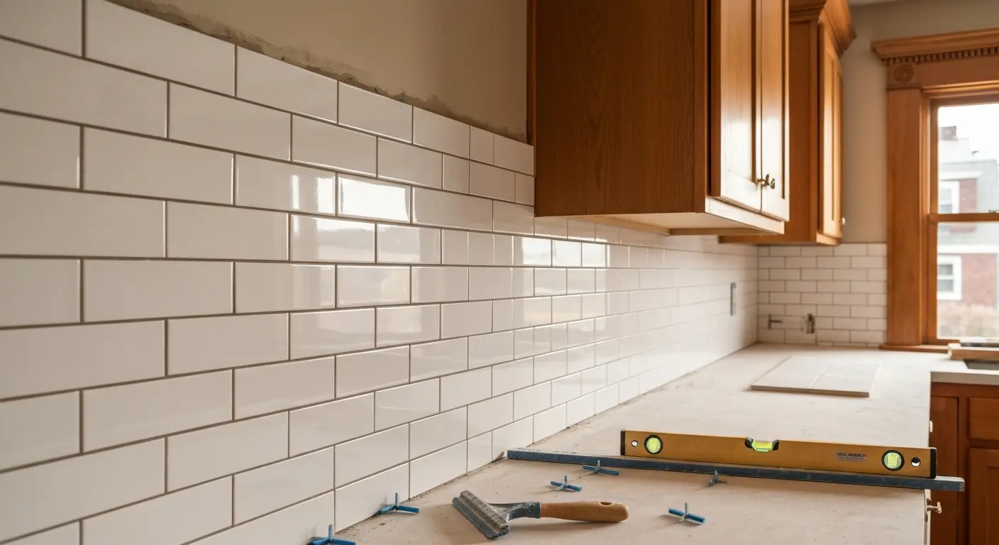 Kitchen backsplash installation