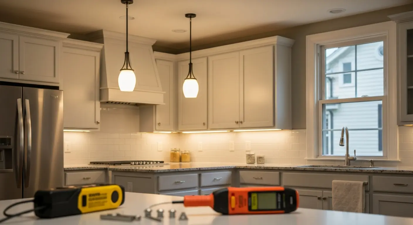 Kitchen lighting installation