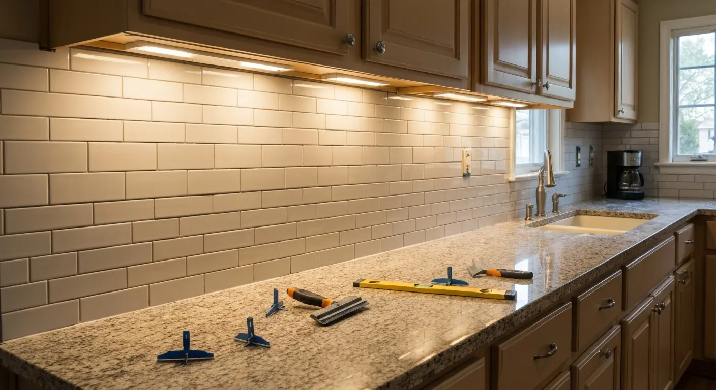 Kitchen backsplash and lighting