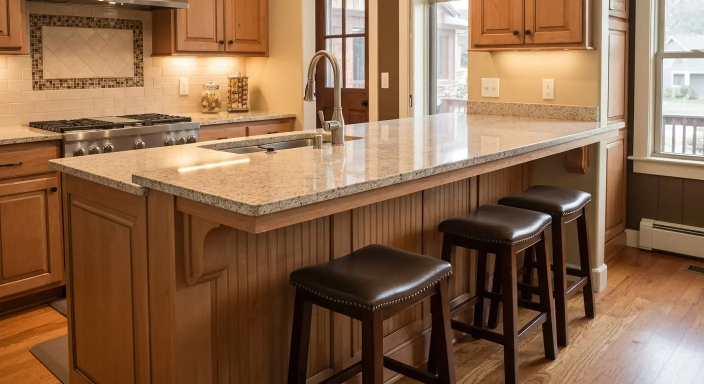Kitchen island seating and overhang design