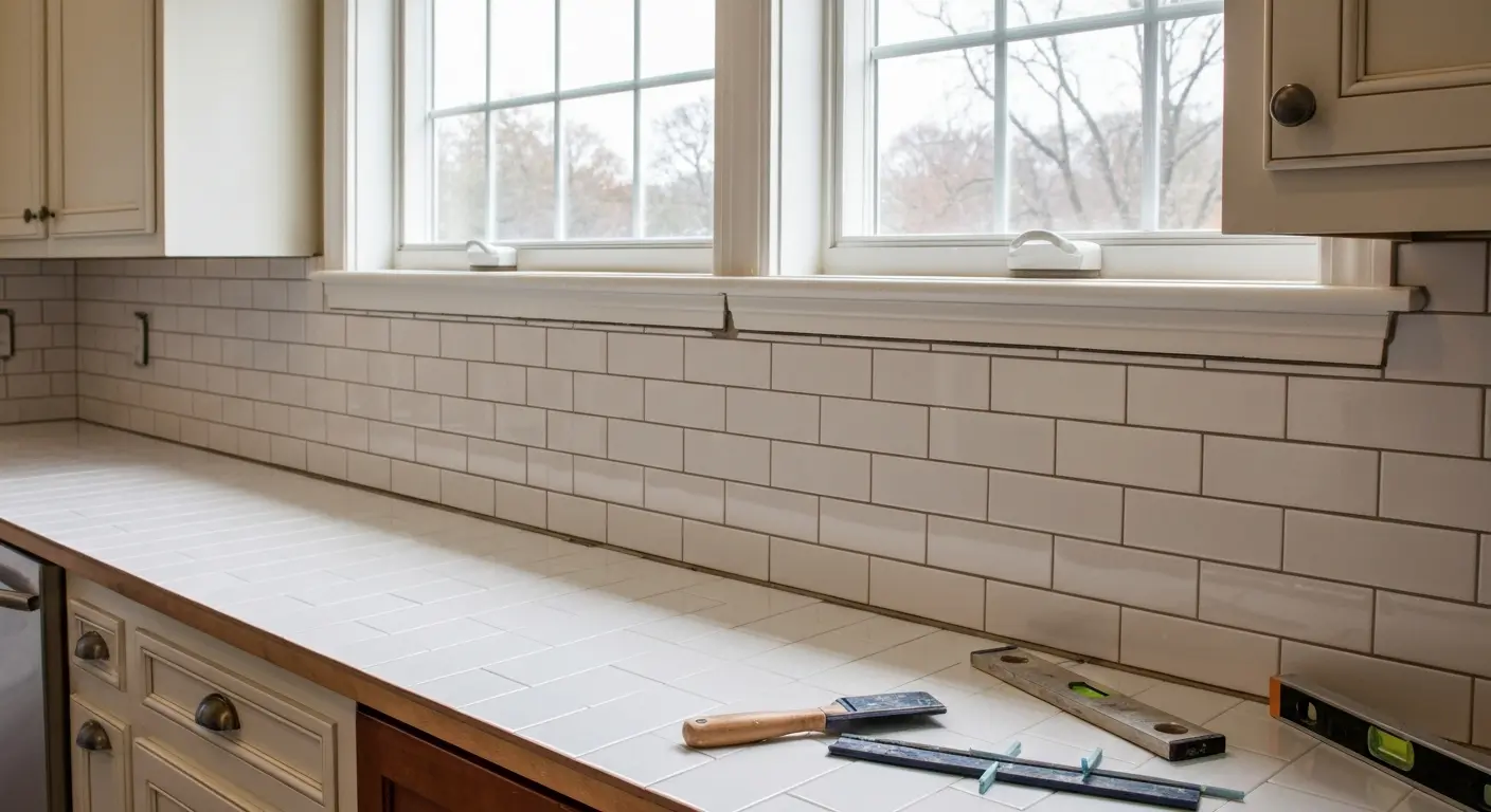 Kitchen backsplash installation