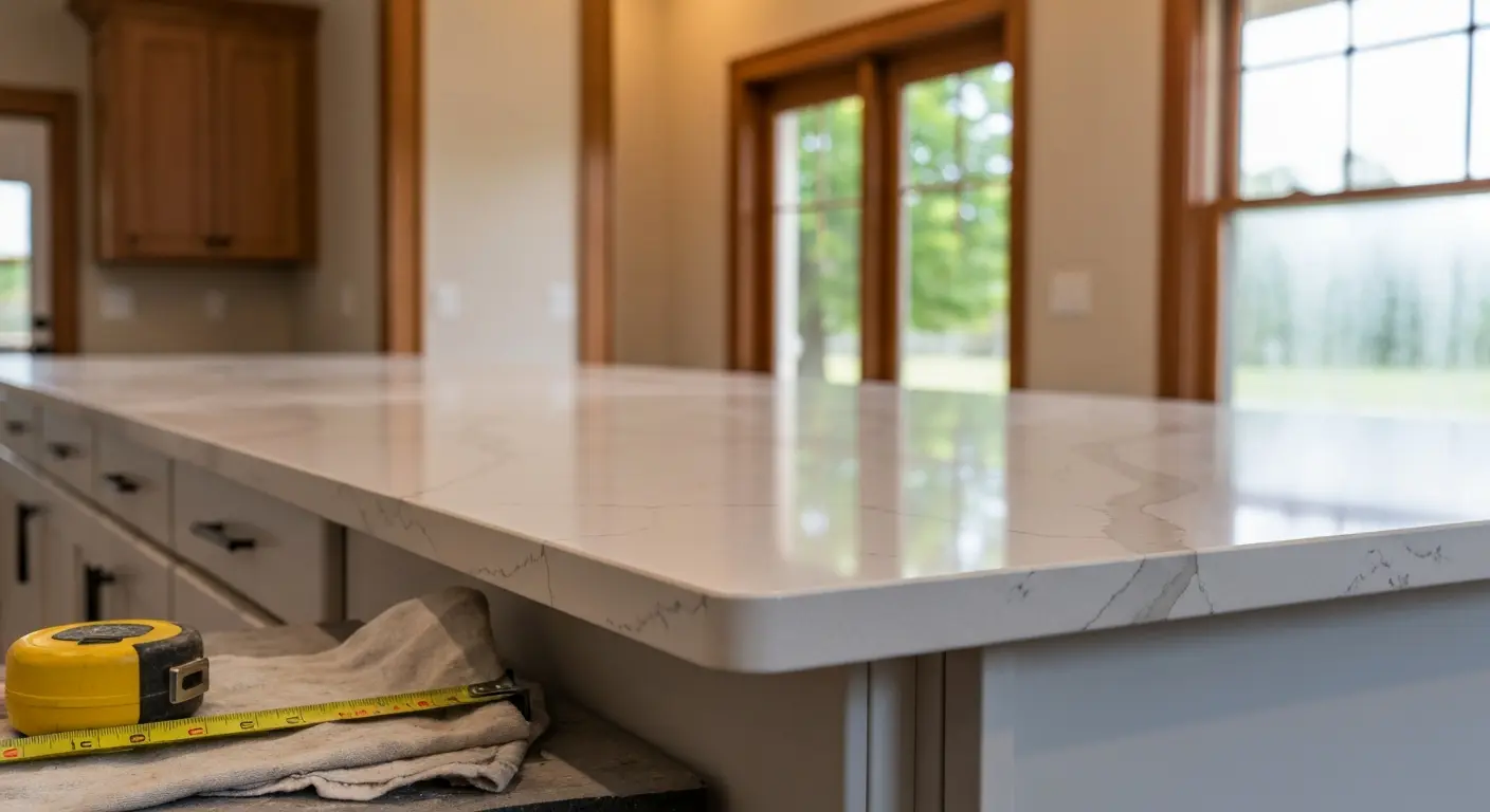 Quartz countertop installation