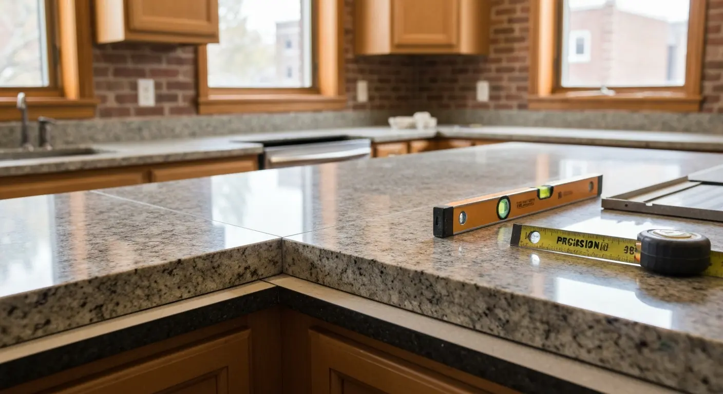 Custom kitchen countertops installation