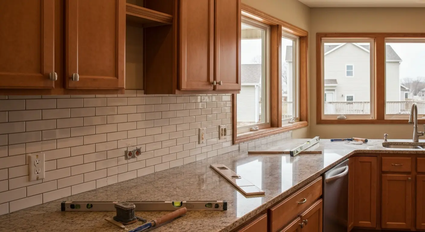 Kitchen backsplash installation