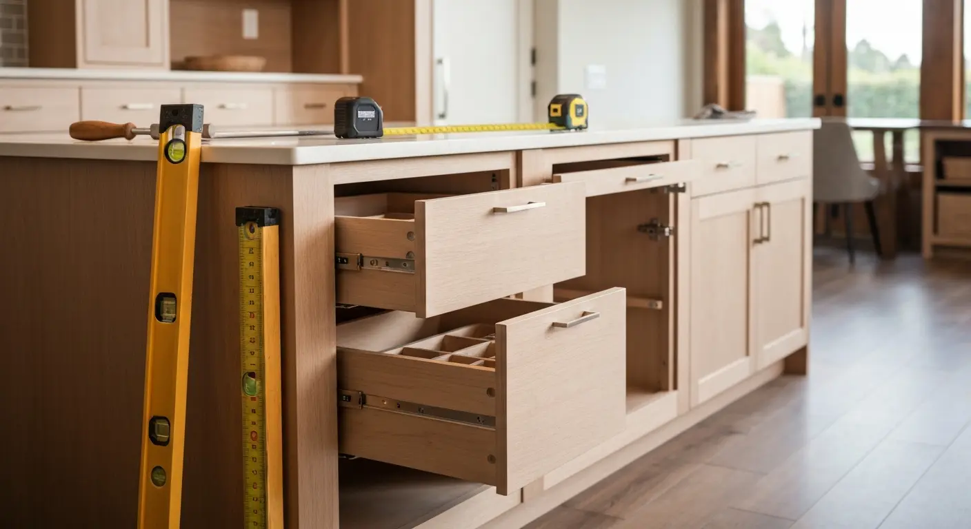 Custom kitchen cabinet installation