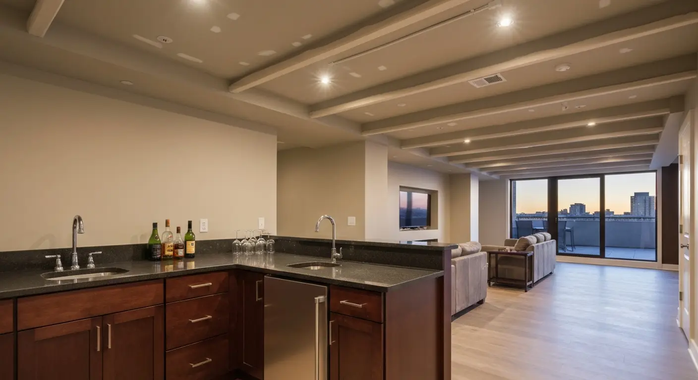 Finished basement space