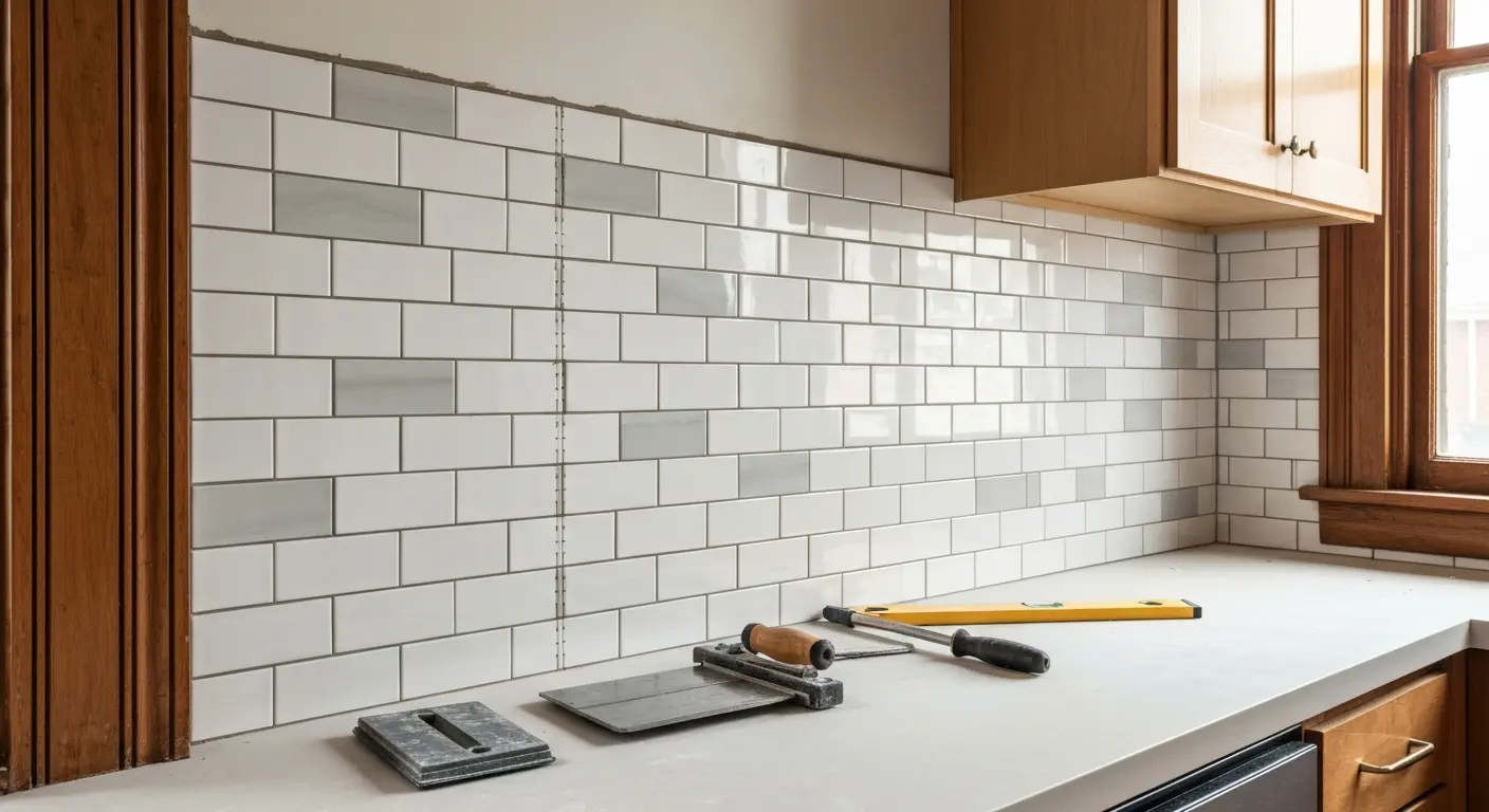 Kitchen backsplash installation