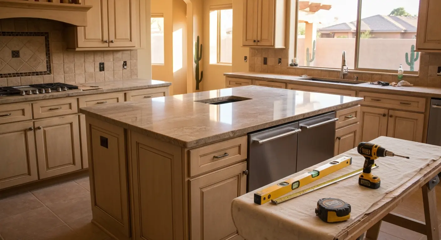 Kitchen island installation