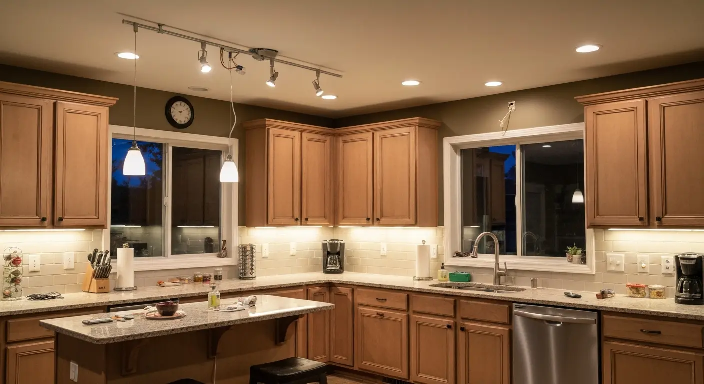 Kitchen lighting installation