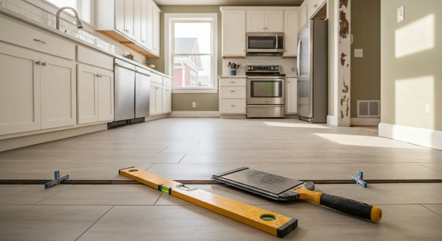Kitchen flooring installation
