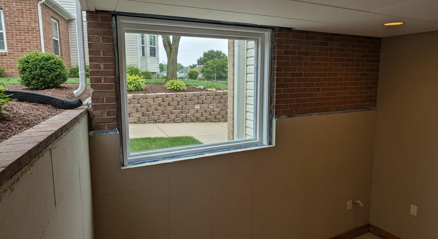 Basement egress window installation Mariemont