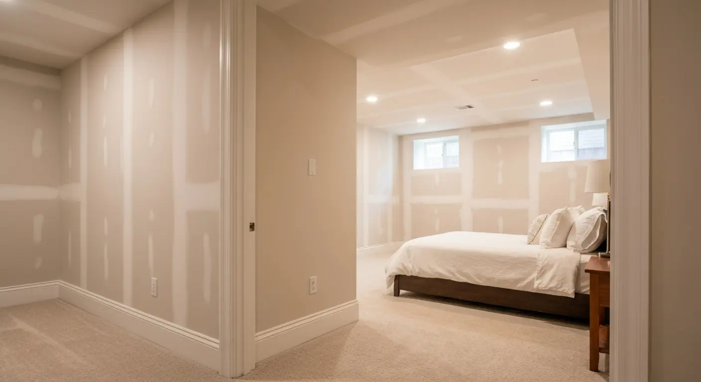 Bedroom in finished basement