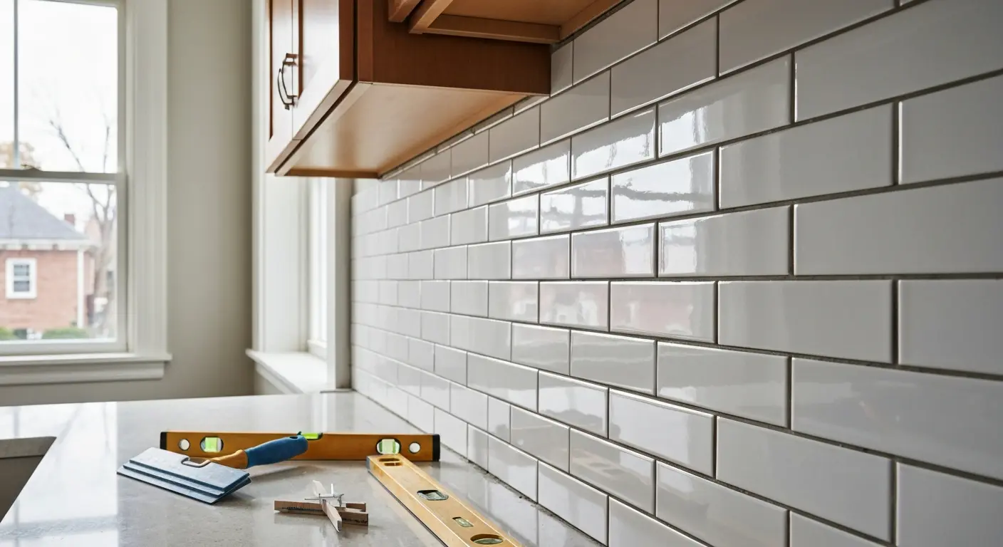 Kitchen backsplash installation