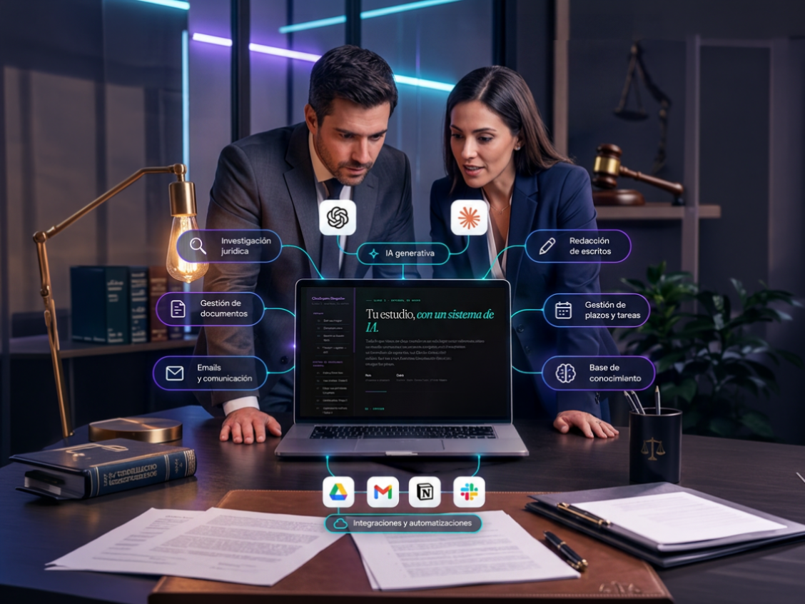 Abogados implementando un sistema de IA en su estudio