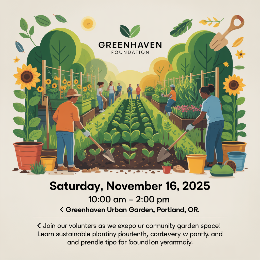 Community Garden Event Flyer