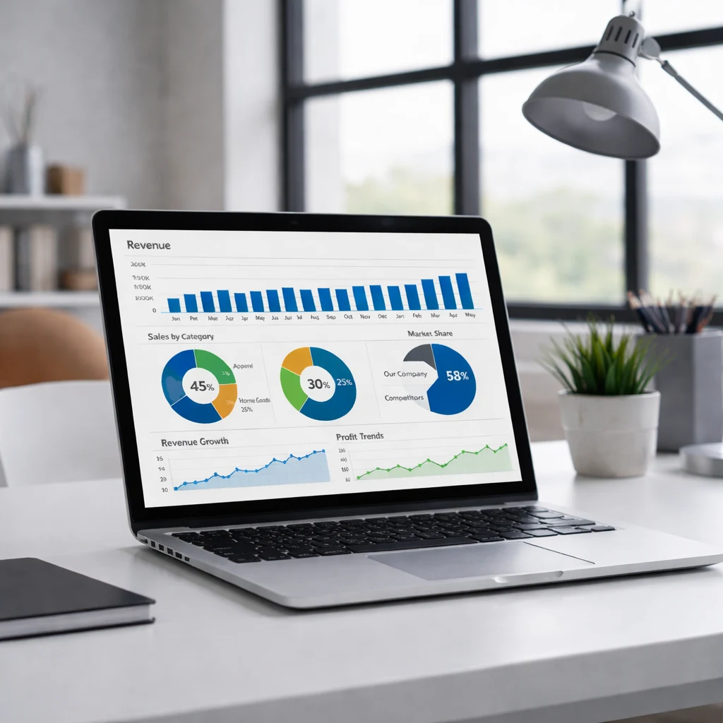Financial dashboard showing key metrics for transportation and logistics