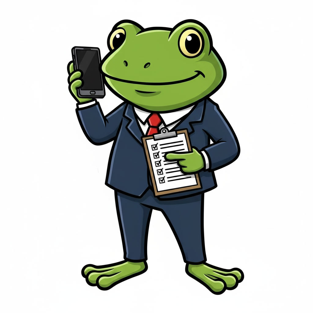 Slick Frog with clipboard