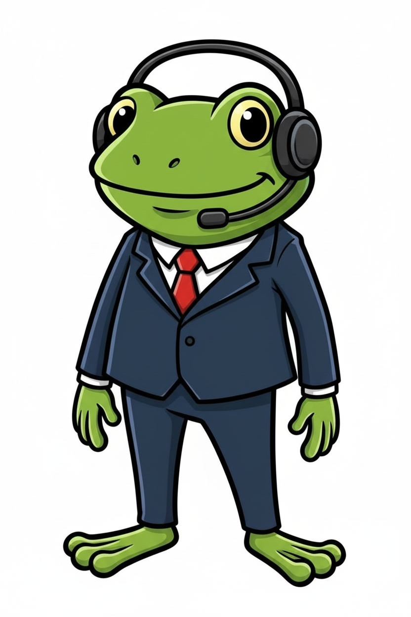 Slick Frog on the phone