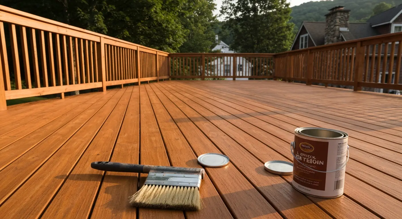 Wood deck staining service