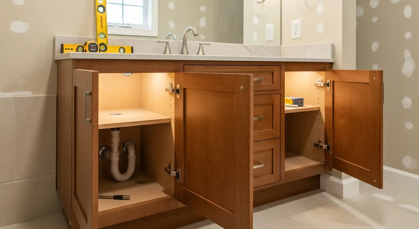Bathroom vanity cabinet replacement project