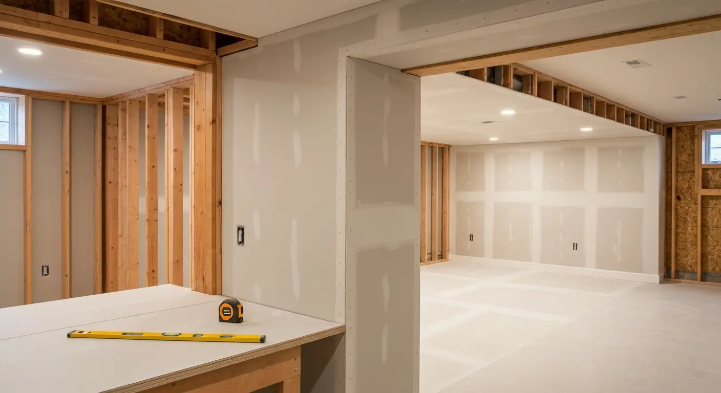 Room addition and basement finishing