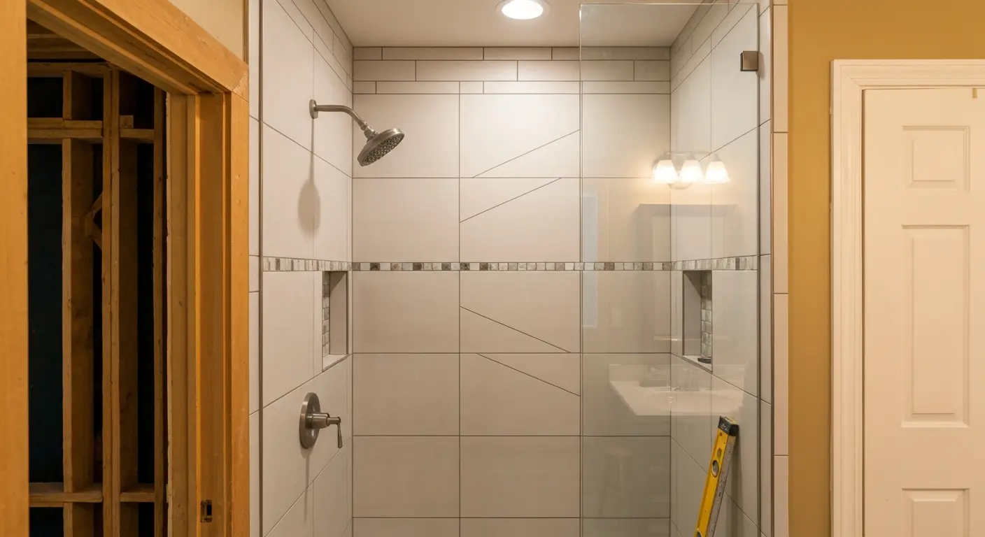 Complete shower remodel with new tile installation