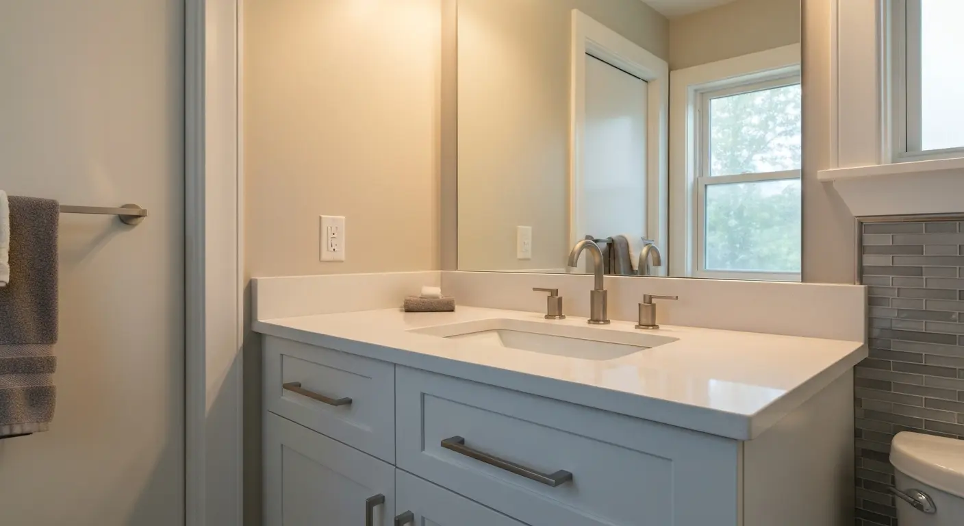 Single-sink bathroom vanity installation