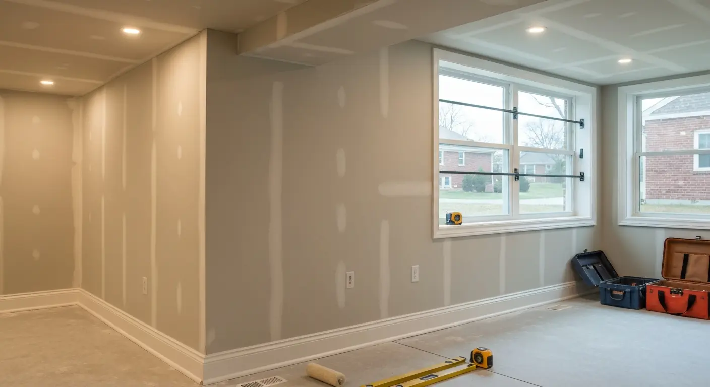 Finished basement space