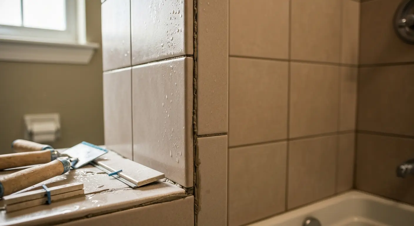 Tile repair and replacement in bathroom shower