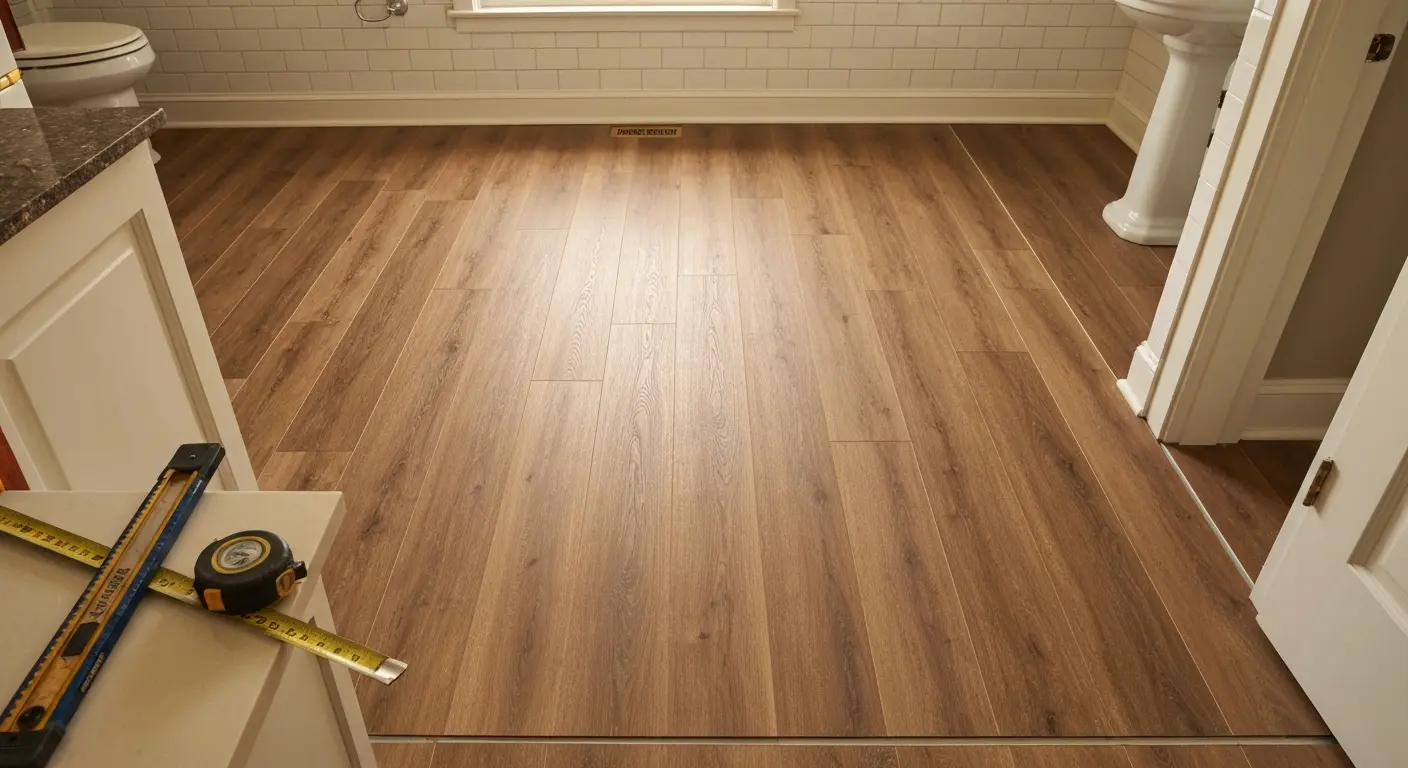 Luxury vinyl plank bathroom flooring