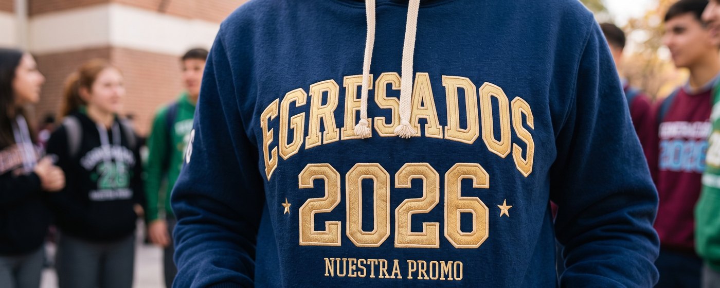 Buzo de egresados con bordado de la promoción