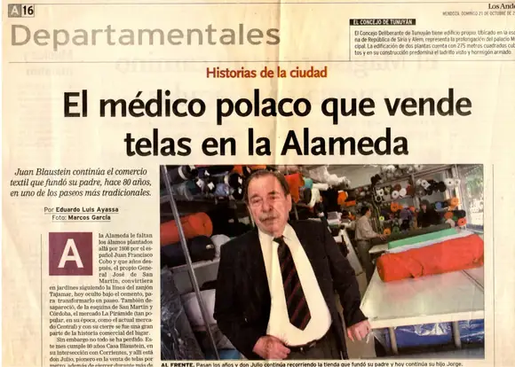 Los Andes — 'El médico polaco que vende telas en la Alameda'