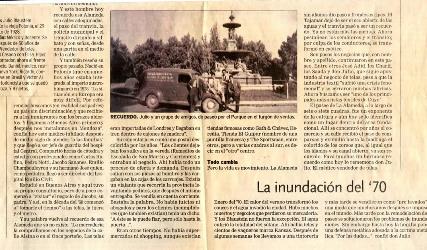 Diario UNO — 'Don Jacobo abrió hace 81 años', noviembre 2008