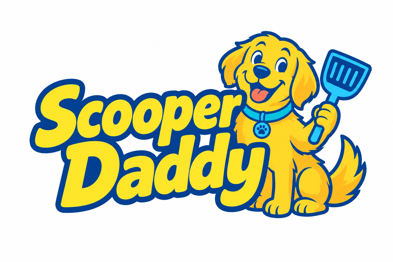 Scooper Daddy — dog mascot holding a scoop