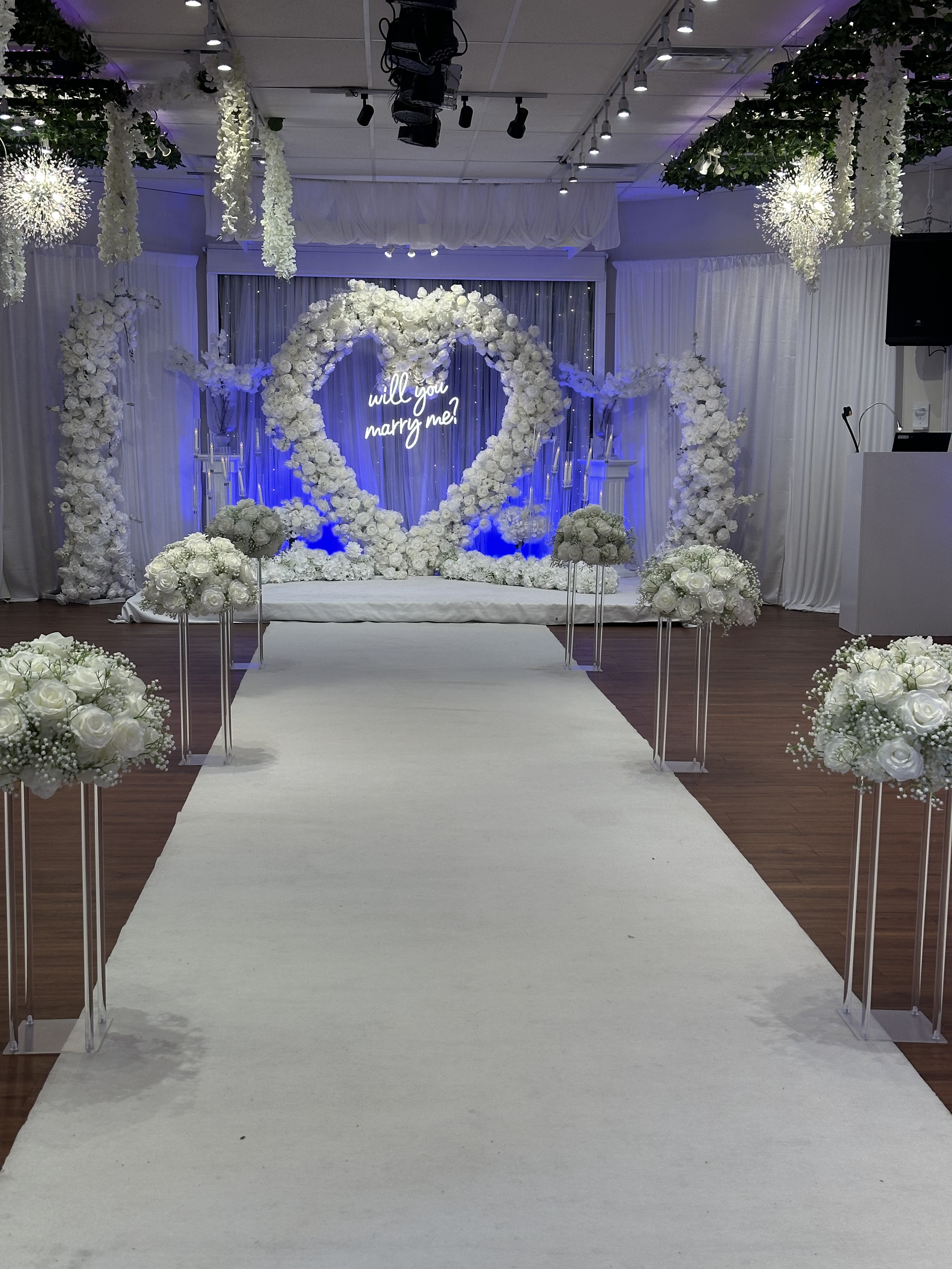 Joy Hall floral décor