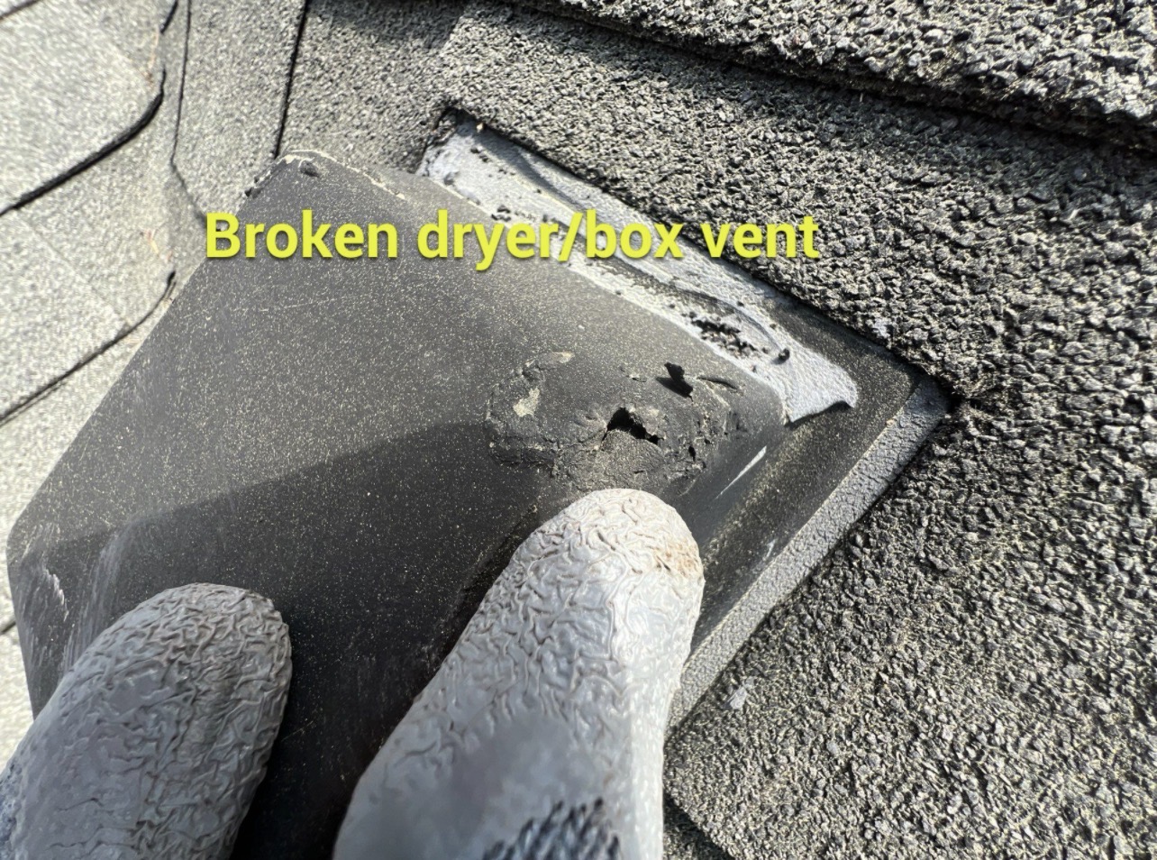 Broken dryer vent box