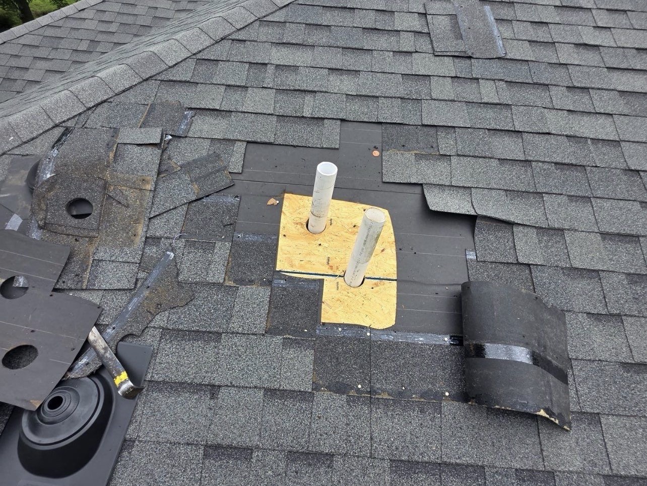 Pipe boot replacement example