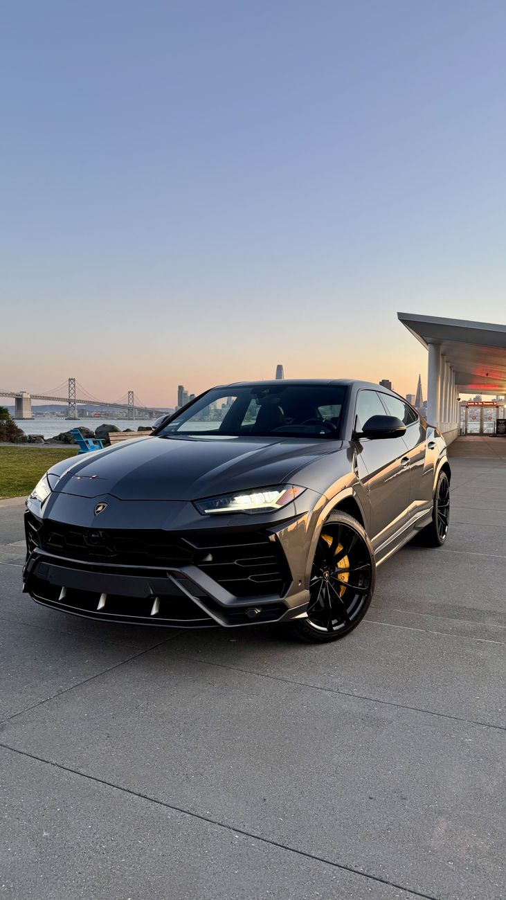 Gray Lamborghini Urus front
