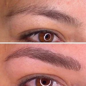 Microblading before and after - fair skin natural fullness