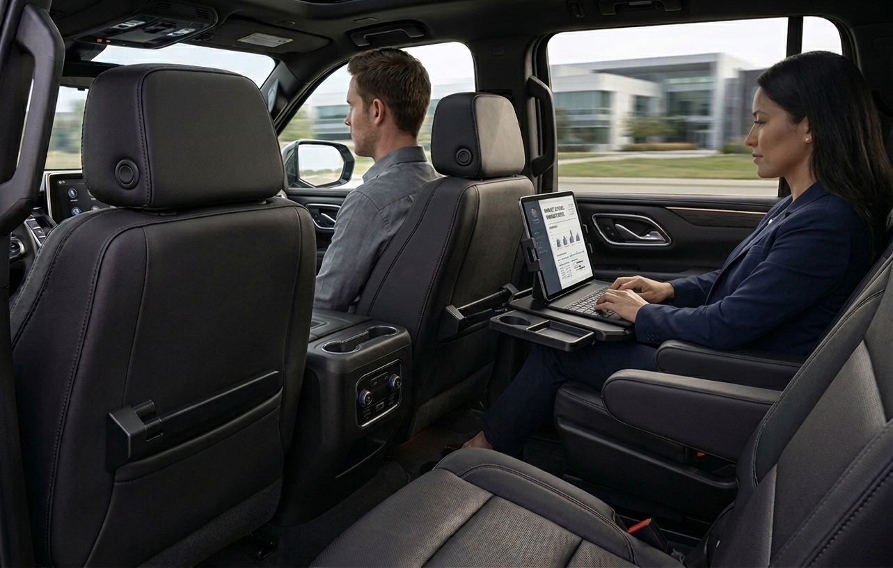 Laptop Work Station in Luxury Vehicle