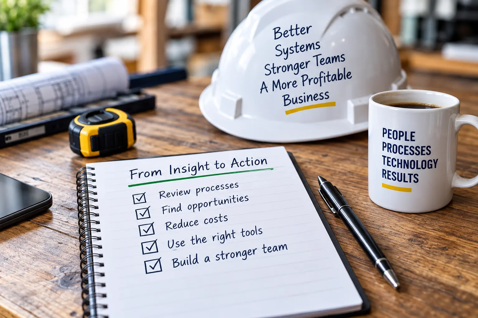 Workflow audit planning for a trades business using people, processes and technology