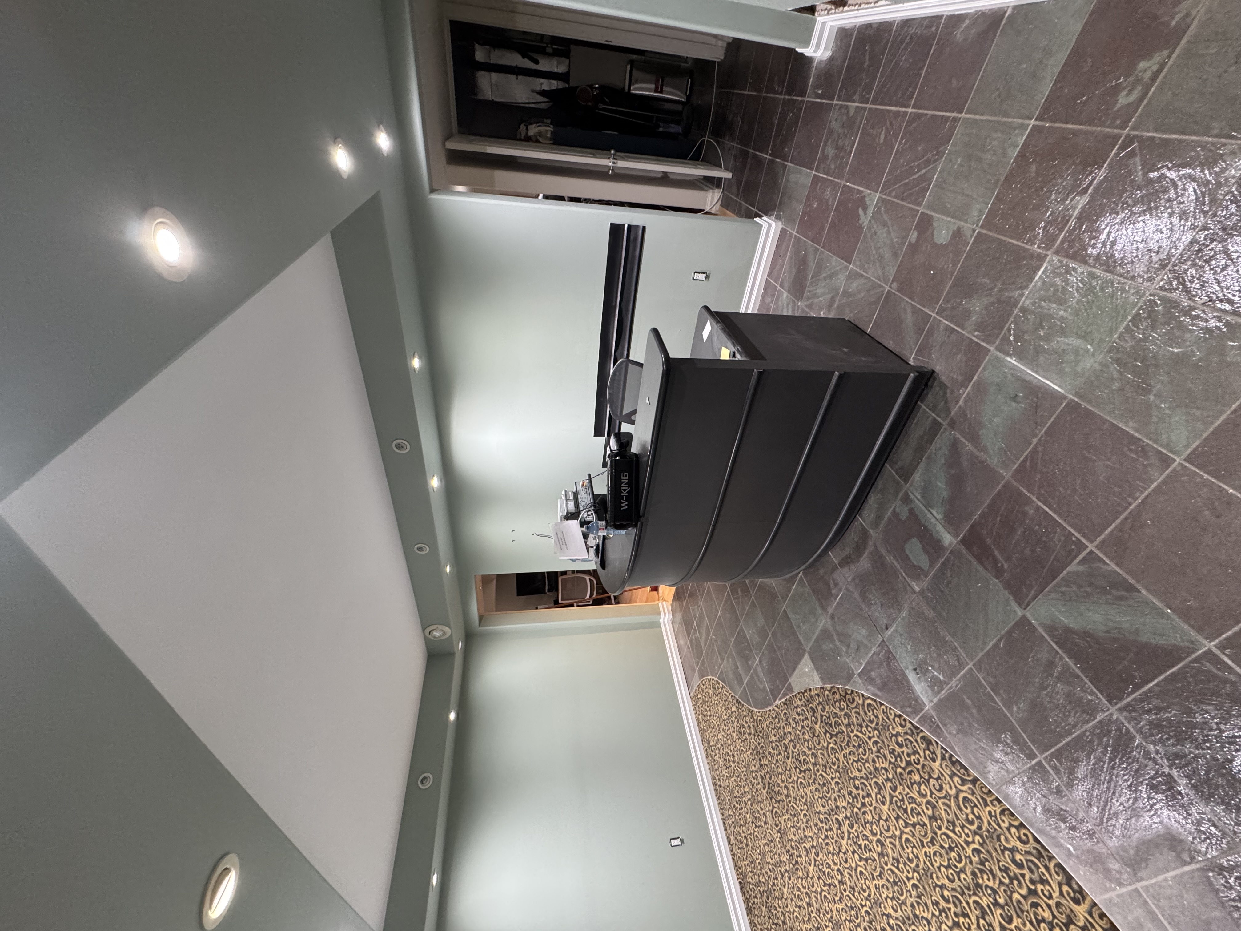 Teal painted lobby interior by Premier Pro Painting in Waterloo Region