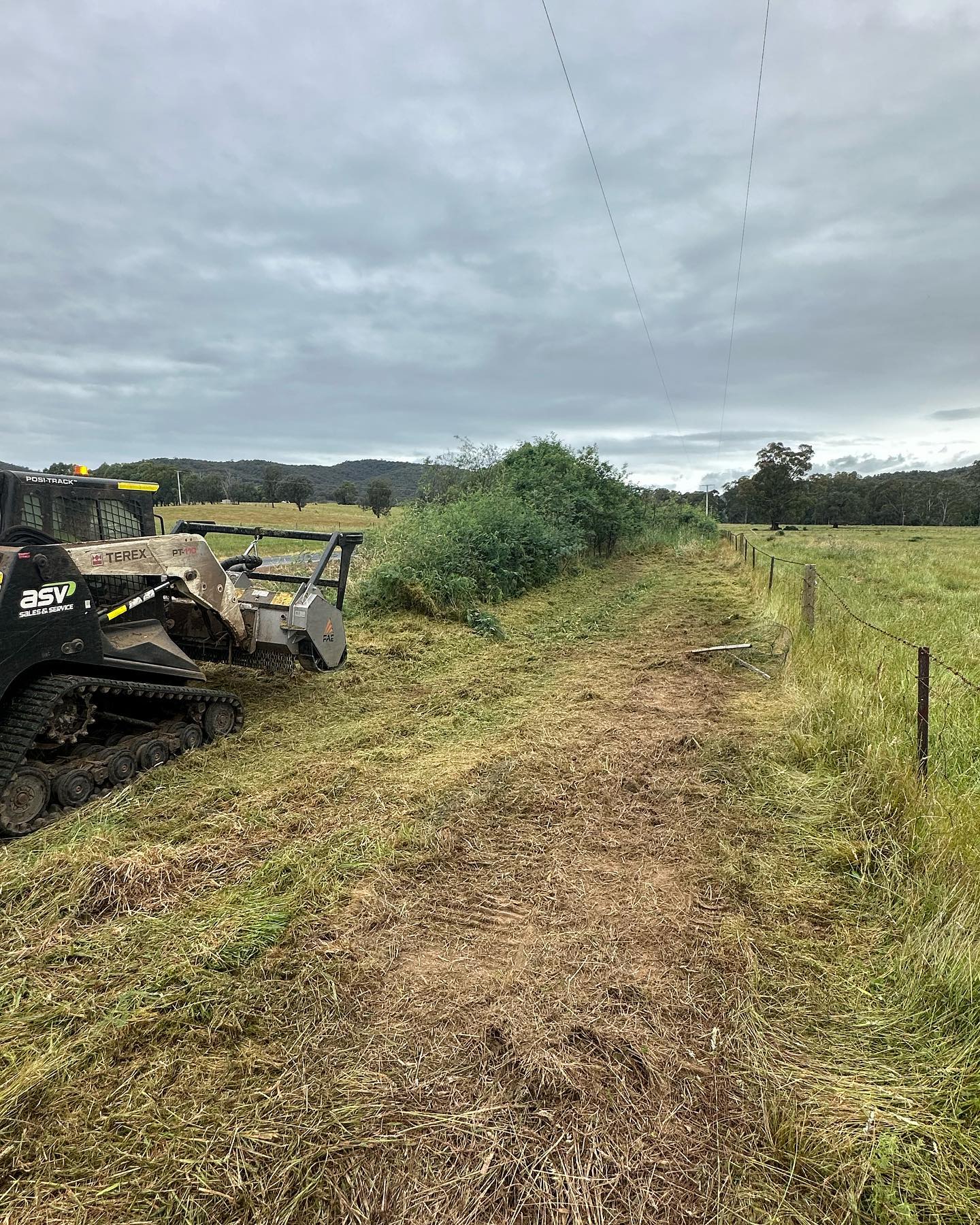 Cleared fence line on a rural boundary