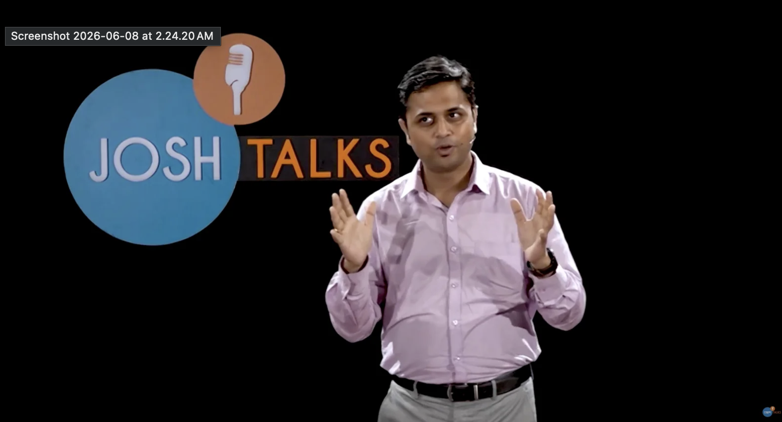 Subhash Kartik speaking at Josh Talks