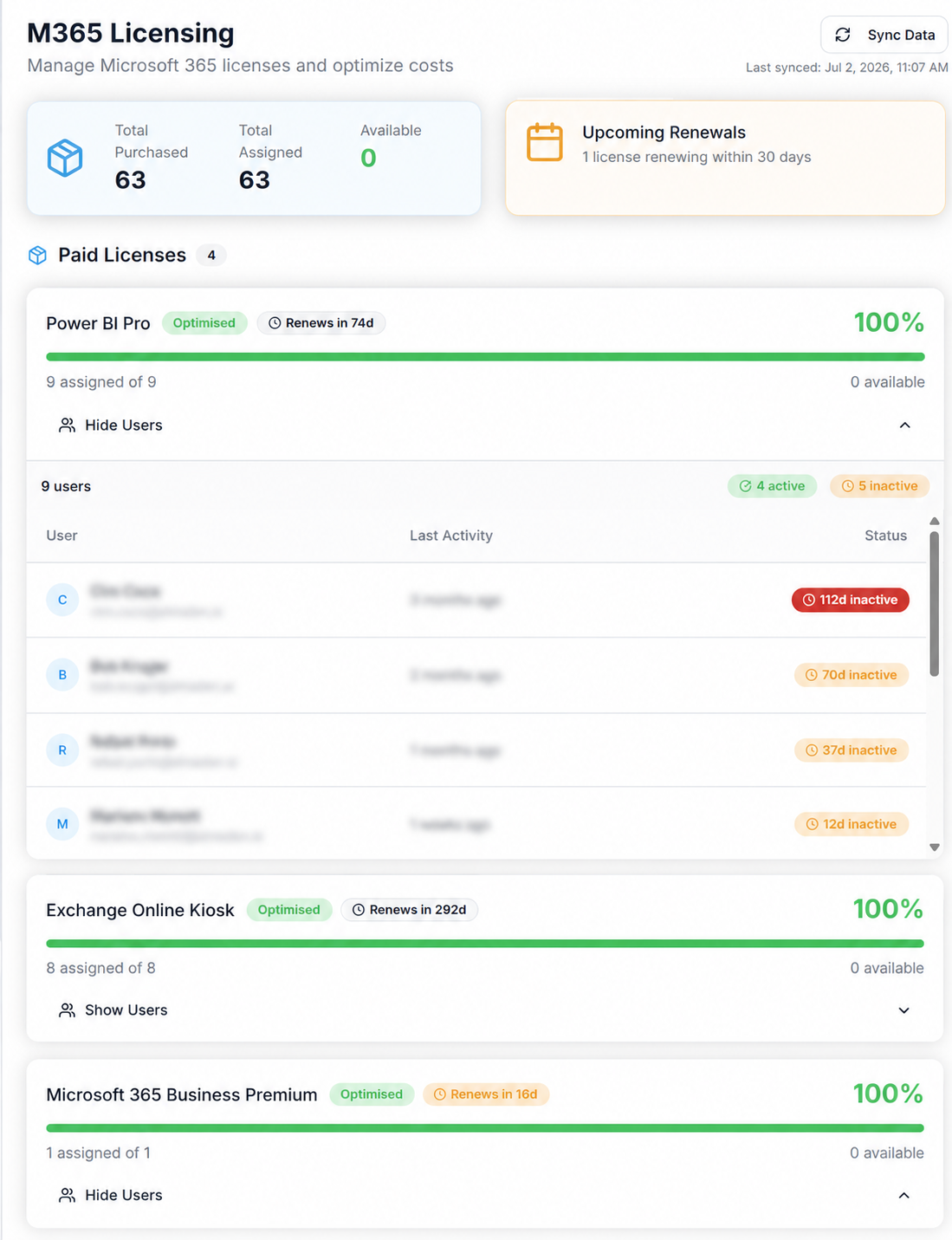 M365 License Management overview